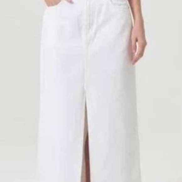 Agolde Ivory Denim Maxi Skirt - Picture 3 of 4